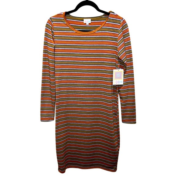 LuLaRoe Multicolor Striped Debbie Dress Size M - Picture 1 of 6